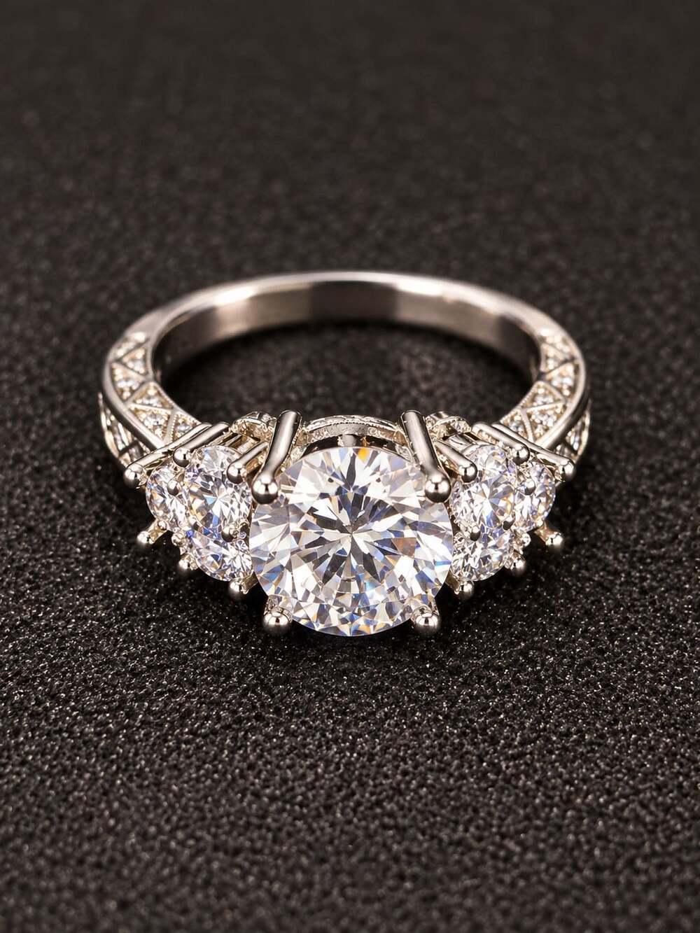 Three-Stone Round Diamond Ring